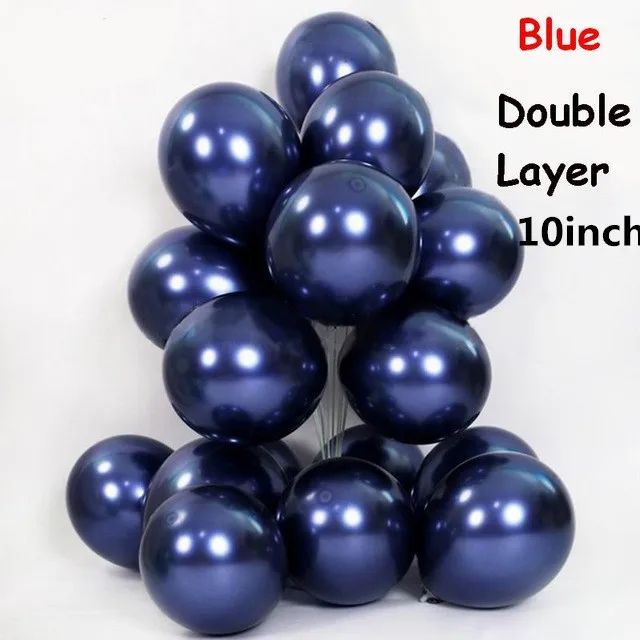 double layer blue 10 шт. чернильный синий шар люмиус синий латексный шар на день рождения, свадьбу, вечеринку, Декор, двухслойный хромированный металлический надувной воздушный шар - Цвет: double layer blue