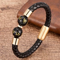 charm men women bracelets stainless steel magnetic braided leather rope fashion jewelry couple bracelets gift for valentines day
