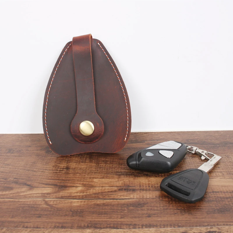 Чехол для автомобильных ключей винтажный кошелек мужчин коричневый кожаный