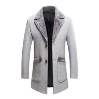 winter high end boutique thickened warm mens casual business woolen coat male slim long jacket size m 5xl