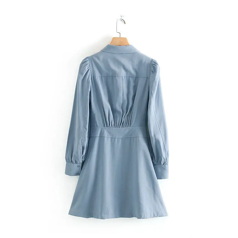 Новинка осени 2019 женское платье с длинными рукавами и поясом рубашка тип