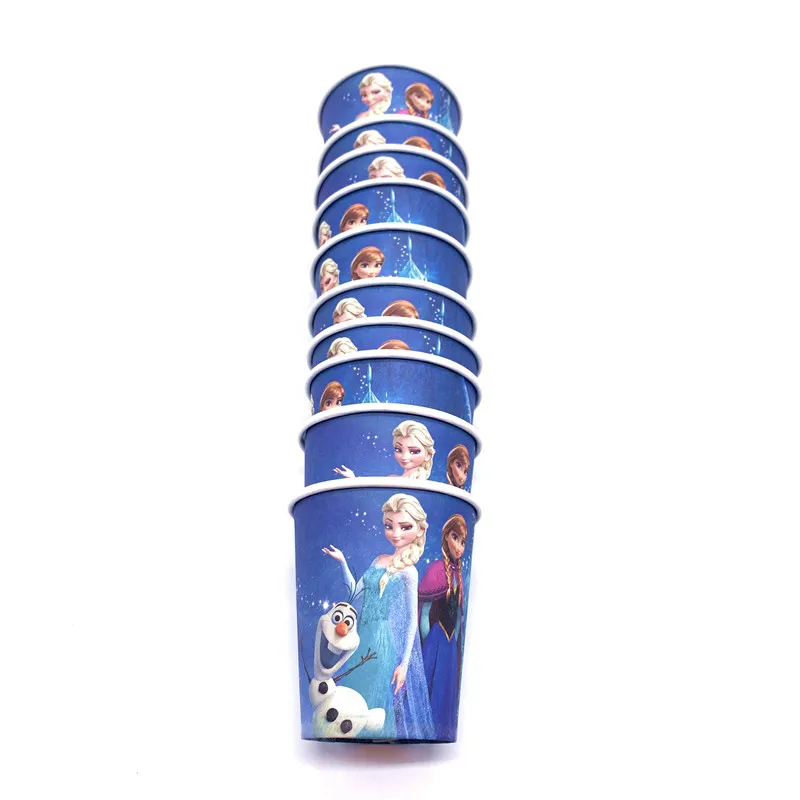 Cups-10pcs Дисней Принцесса Холодное сердце Анна Эльза 108*180 см День Рождения украшения Детские принадлежности одноразовая посуда скатерть детский душ - Цвет: Cups-10pcs