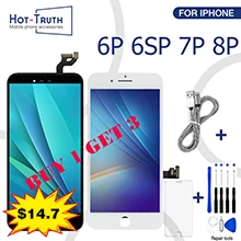 Для iPhone 6 6s 7 ЖК полная сборка полный дисплей для iPhone 6 6s с 3D сенсорным экраном камера+ кнопка AAA+++ Замена