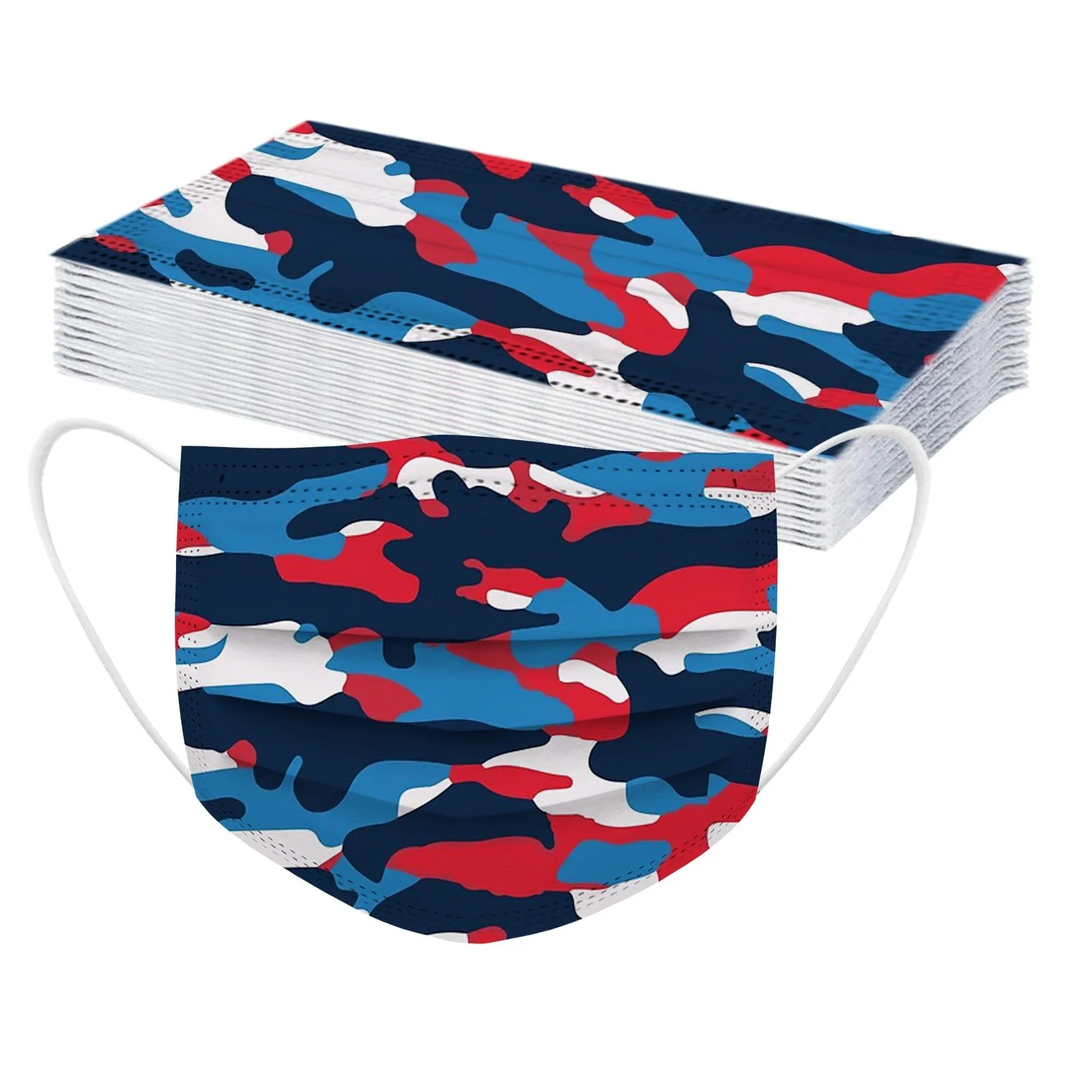Маска с камуфляжным принтом для взрослых 10/20 шт. трехслойная Защитная