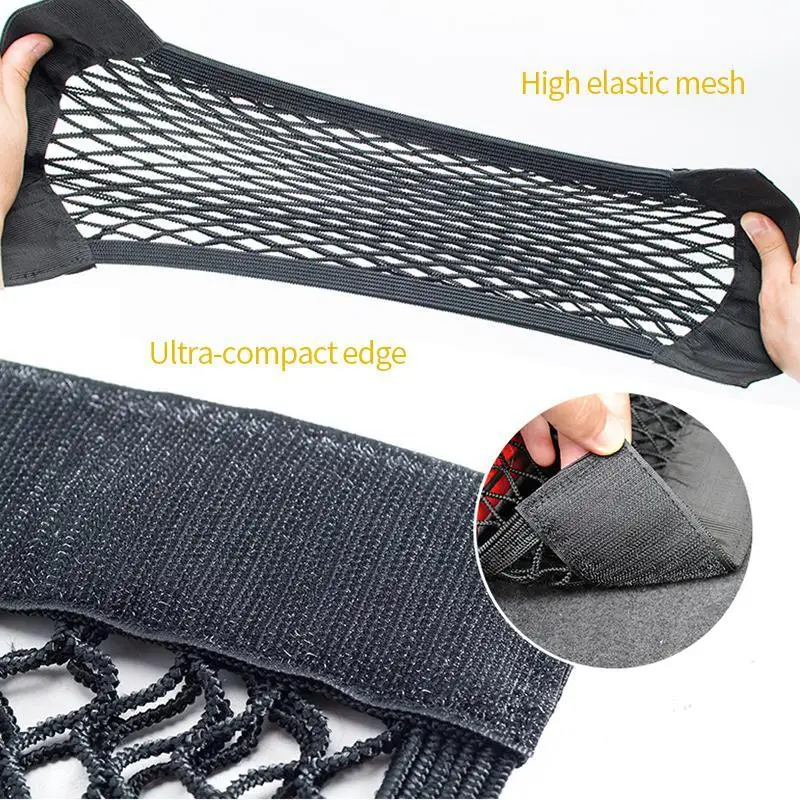 Car Back Rear Trunk Seat Elastic String Net Magic Sticker Mesh Storage Bag Pocket Cage Auto Organizer 40*25cm | Автомобили и