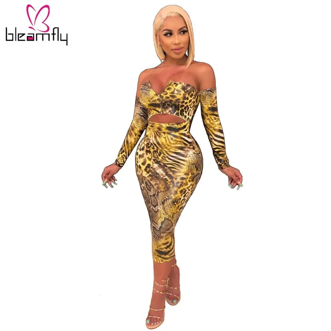 2019 женский летний костюм с леопардовым принтом на молнии открытыми плечами топ