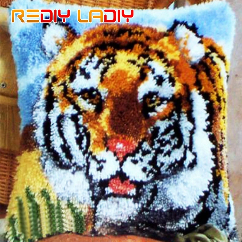 Крюк с защелкой волчата Чехлы DIY крючком Пряжа Подушка Чехол напечатаным холстом