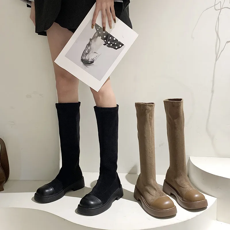 

Женские сапоги, женская обувь, осенние сапоги на платформе, Роскошные Дизайнерские Сапоги-Женские Лолиты, модная резиновая обувь на среднем...