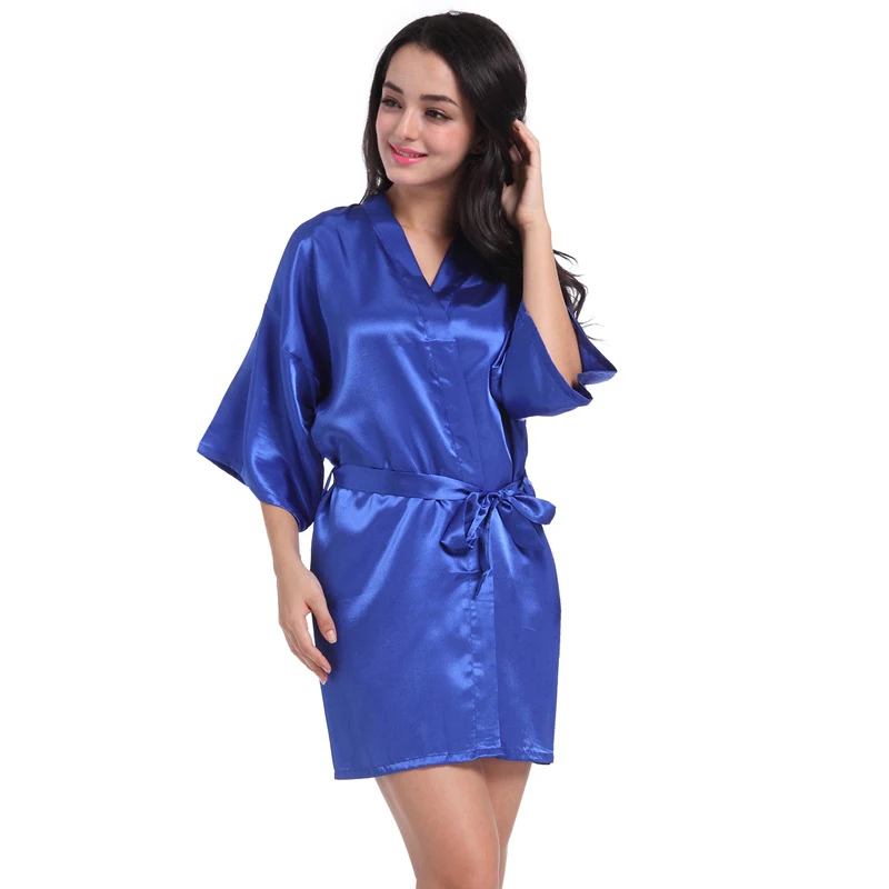 

Satin Robe Women Intimates Lingerie Sleepwear Silky Maid Of Honour Wedding Gift Kimono Bathrobe Gown Nightgown Sexy Nightwear