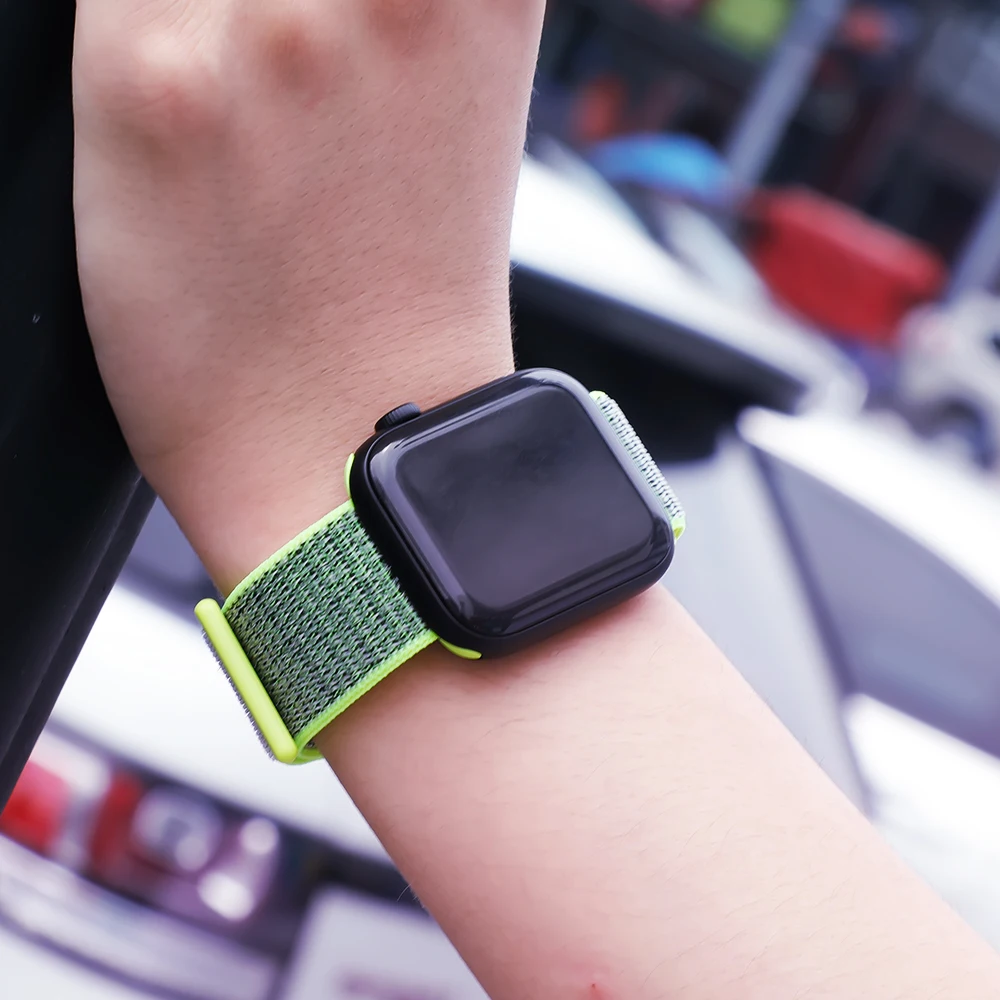 Нейлон pulseira для apple watch band 4 44 мм 40 мм(iwatch 5) apple watch 3 2 1 ремешок 42 мм 38 мм дышащий браслет ремень аксессуары
