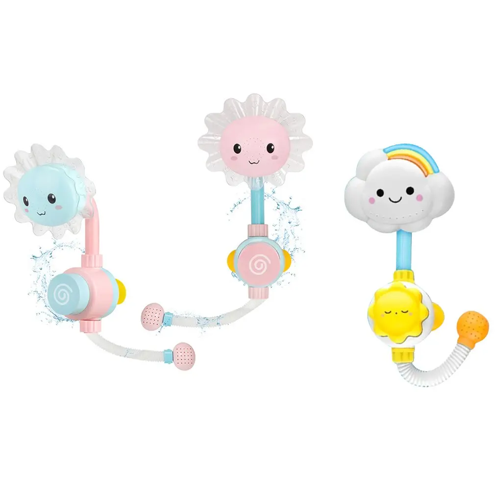 

Cute Elephant Baby Bath Shower Head Children Bath Toys Manual Sunflower Shower Baby Bath Water Spray for Boys and Girls
