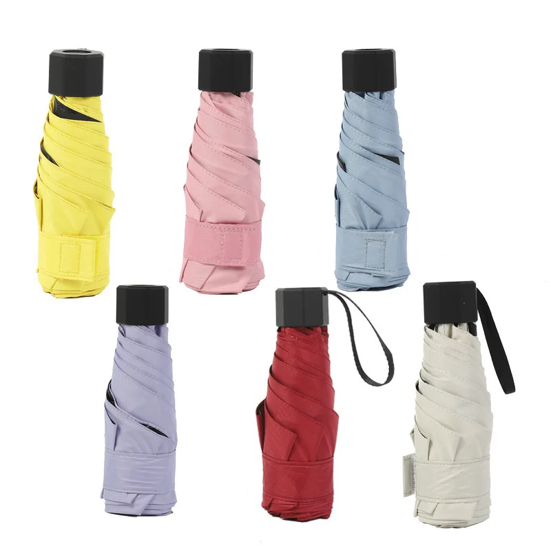 

Fashion Lightweight Mini Folding Umbrella Rain Women Gift Men Small Pocket Parasol Girls Anti-uv Waterproof Portable Umbrellas