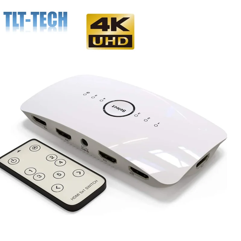 HDMI переключатель 4k сплиттер 5 в 1 с ИК-пультом дистанционного управления