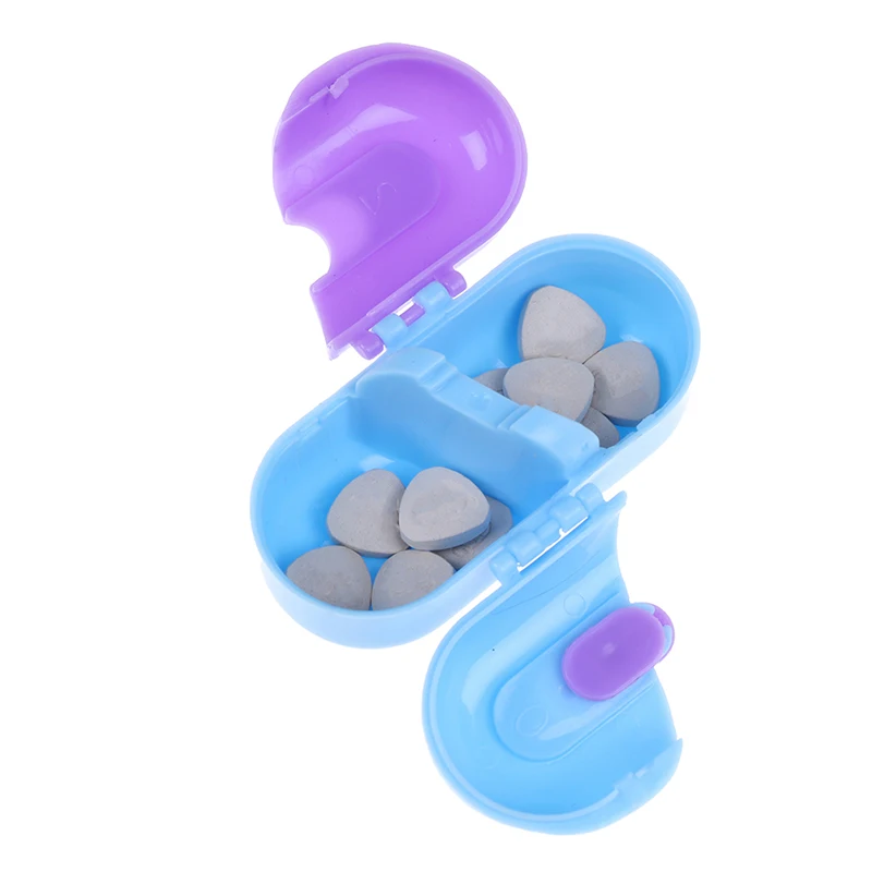 

1PC Portable Durable Tablet Pill Box 2 Cells Purple Blue Classify Medicine Organizer Holder Container Case Fashion Carrying Case