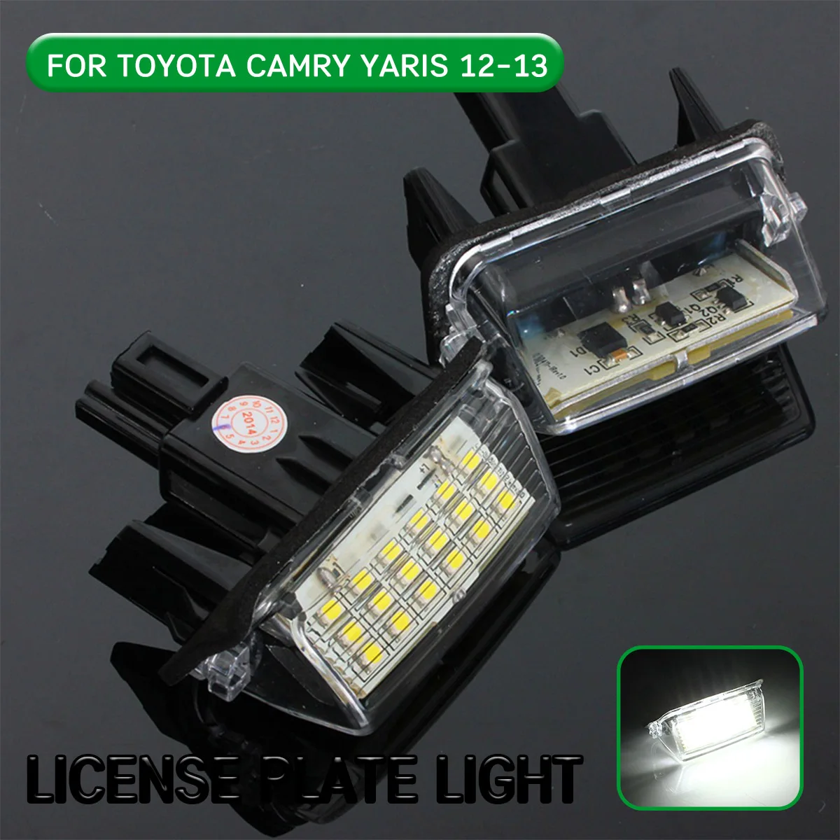

2 шт. светодиодный ная лампа светильник номерного знака для Toyota Yaris Vitz Camry Hybrid Corolla Avensis SAI с Ноем Prius C Verso S
