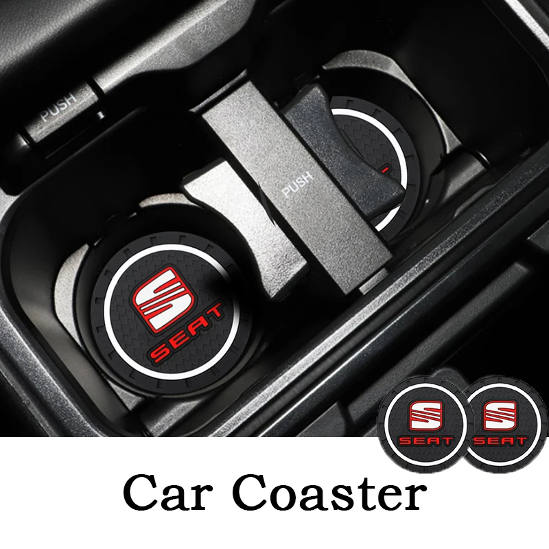 

Car Water Cup Holder Mat Silica Gel Coaster Slot Non-Slip Pad For SEAT Leon Ibiza 6J 6L Alhambra Exeo Altea Arona