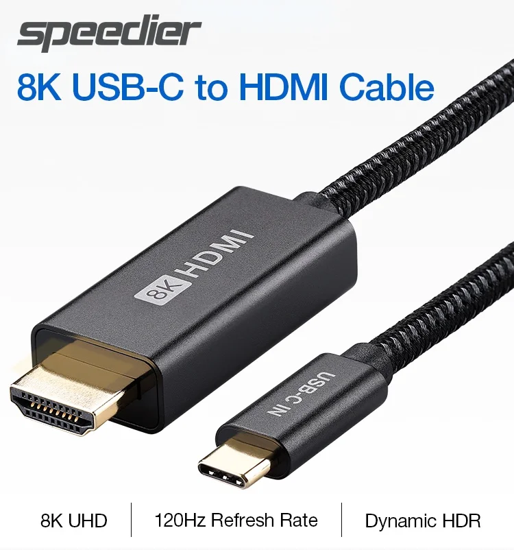 

USB C To HDMI-Compatible Cable 8K 30Hz 4K 120Hz USB Type C To HDMI-V2.1 8K Cord Cable Laptop To Monitor USB-C HDMI2.1 Devices