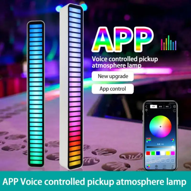 

LED Strip Light RGB Sound Control App Control Pickup Voiceactivated Rhythm Lights Color Ambient Car PartybLamps Ambient Light