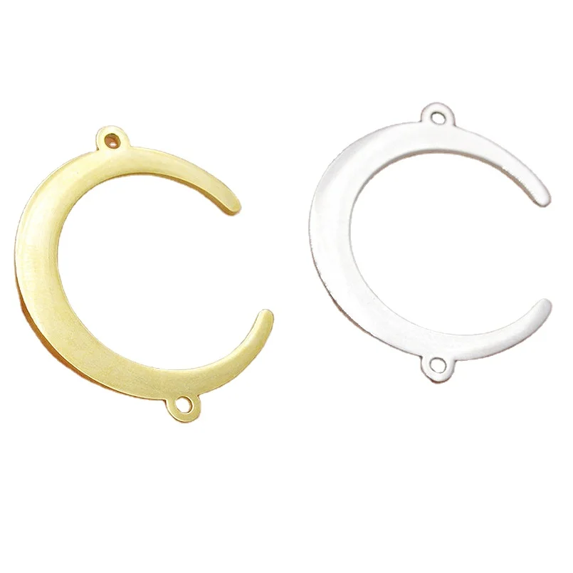 

Hobbyworker Stainless Steel Crescent Bracelet Necklace Charms Pendant Handcrafted Connectors for DIY Earring Jewelry Making