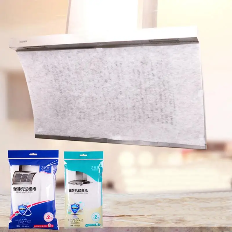 

2Pcs Clean Cooking Nonwoven Range Hood Grease Filter Kitchen Supplies Oil Proof Sticker Pollution Mesh Range Hood Filter Paper