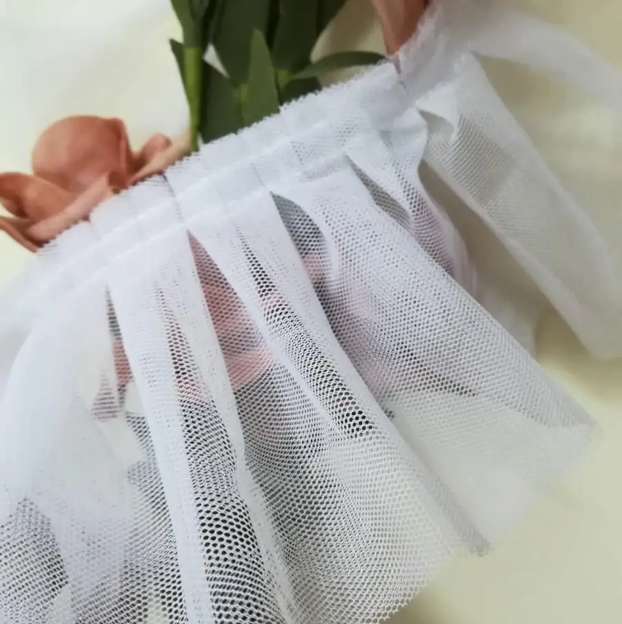 Плиссированная сетчатая кружевная ткань 1 ярд 9 см для рукоделия шитье гипюр