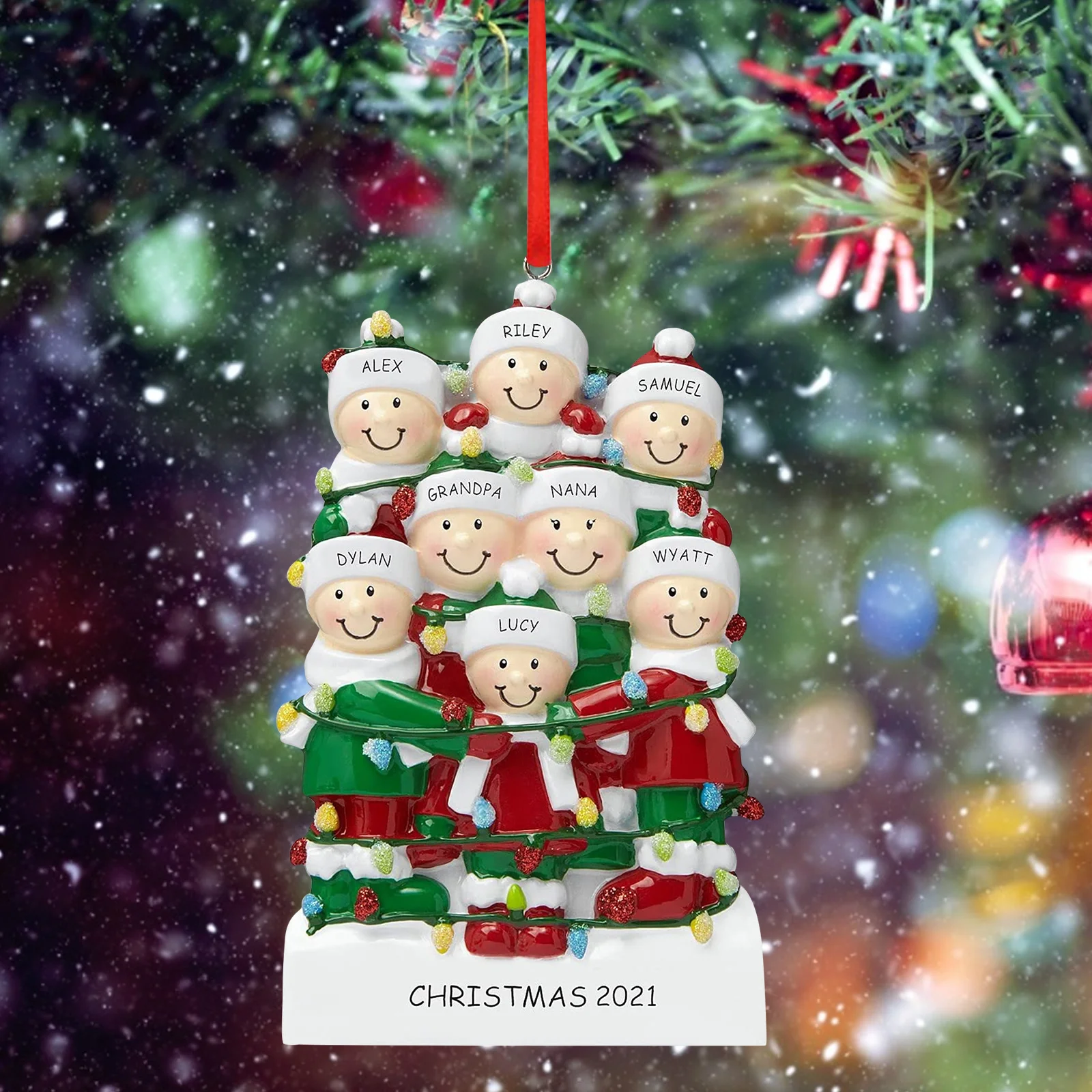 

Christmas Resin Family Pendant for Christmas Tree Hanging Ornaments Holiday Party Kids Gifts Decoration Supplies