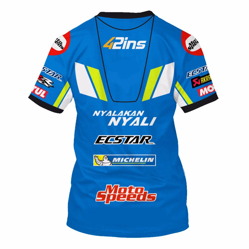 Новинка 2019 модная повседневная футболка Moto GP для гоночных команд синяя езды на