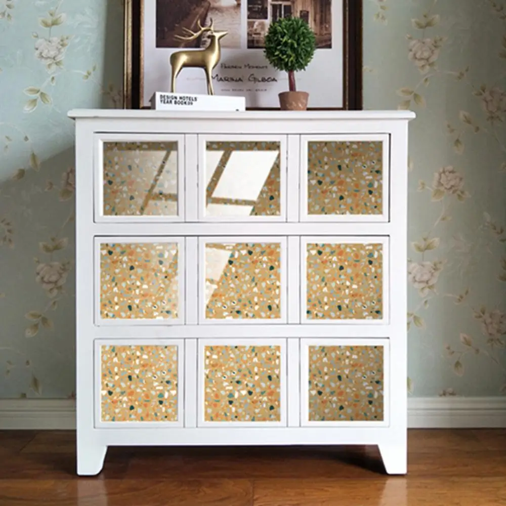 

Wall Stickers Decal Sticker DIY Waterproof 10Pcs Terrazzo Self Adhesive Tile Crystal Films House Furniture Renovation Decals Kit