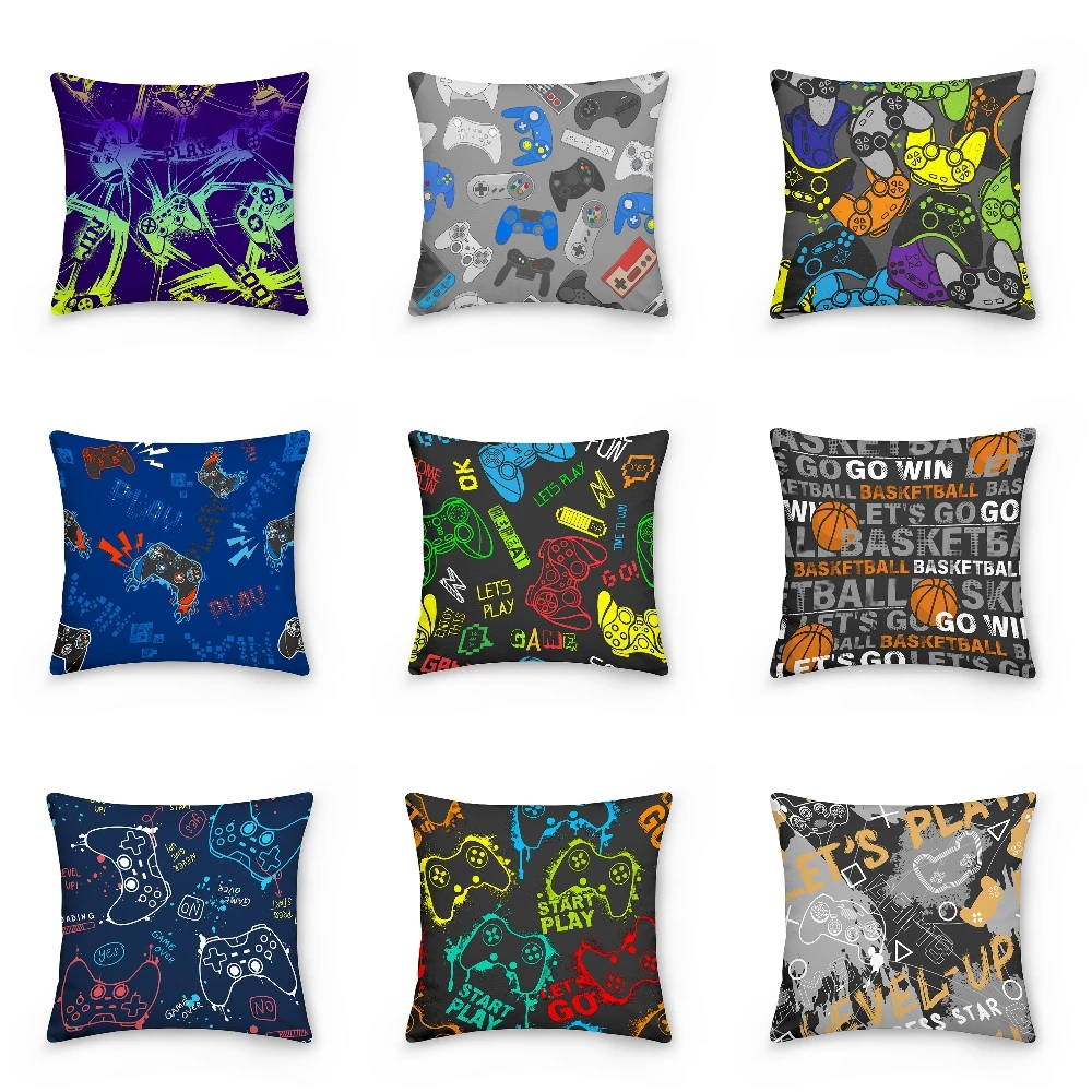 

Game Controller Pillowcase Fashion Gamer Favor Cushion Cover Home Decorative Kids Adult Bedroom Sofa Pillow Cover 45x45cm