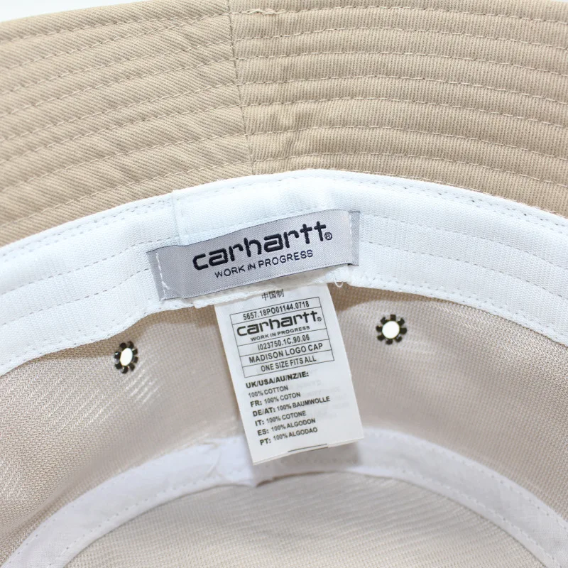 

2020 European and American tooling short brim fisherman hat folding flat top leather label basin hat hip-hop hip hop sun hat