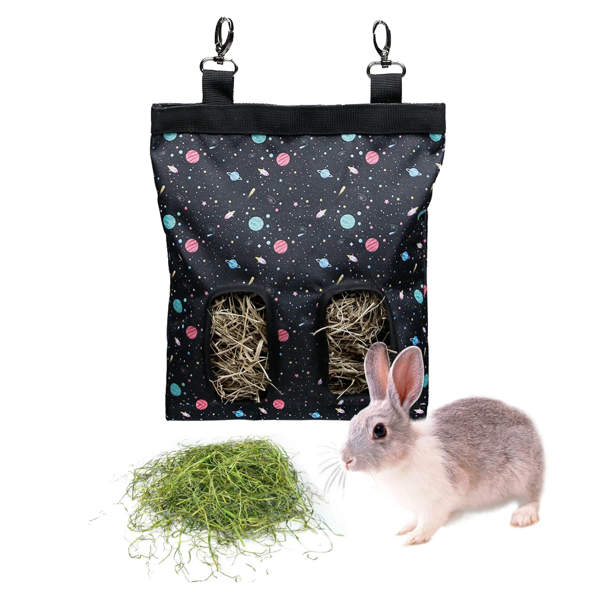 

Hay Bag Hanging Pouch Feeder Holder Feeding Dispenser Container for Rabbit Guinea Pig Small Animals Pet