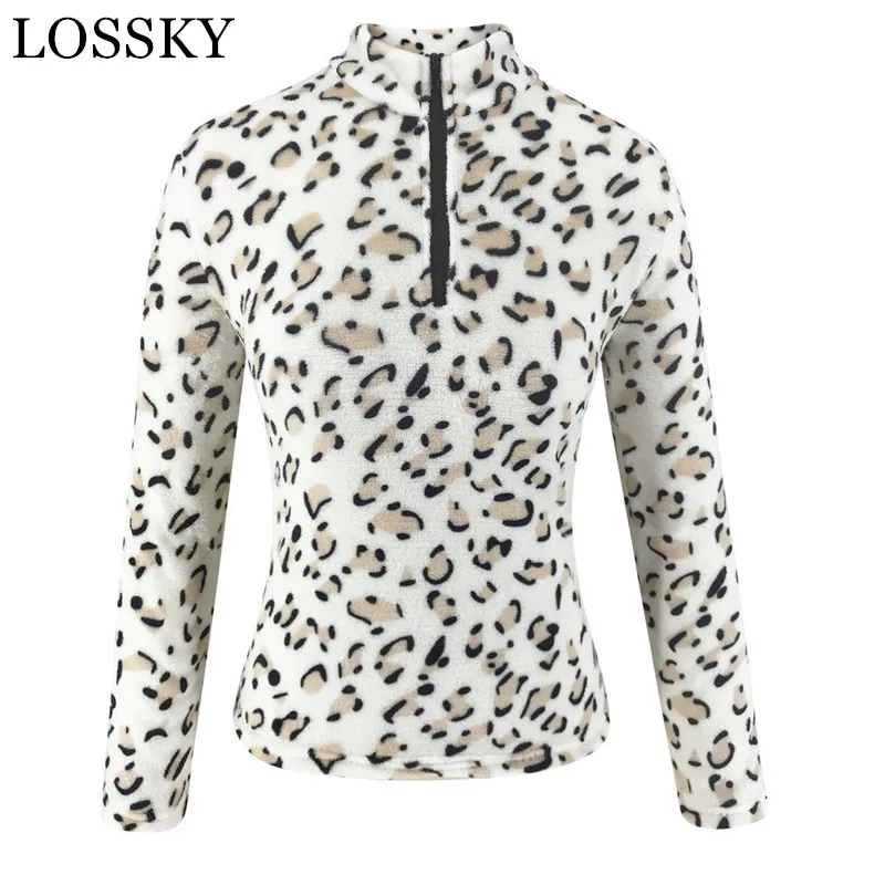 

Women Autumn Winter Plush Leopard Hoodies Casual Loose Pullover Zipper Fleece Soft Warm Hoodie Outerwear Hoody Sweatshirt 2019