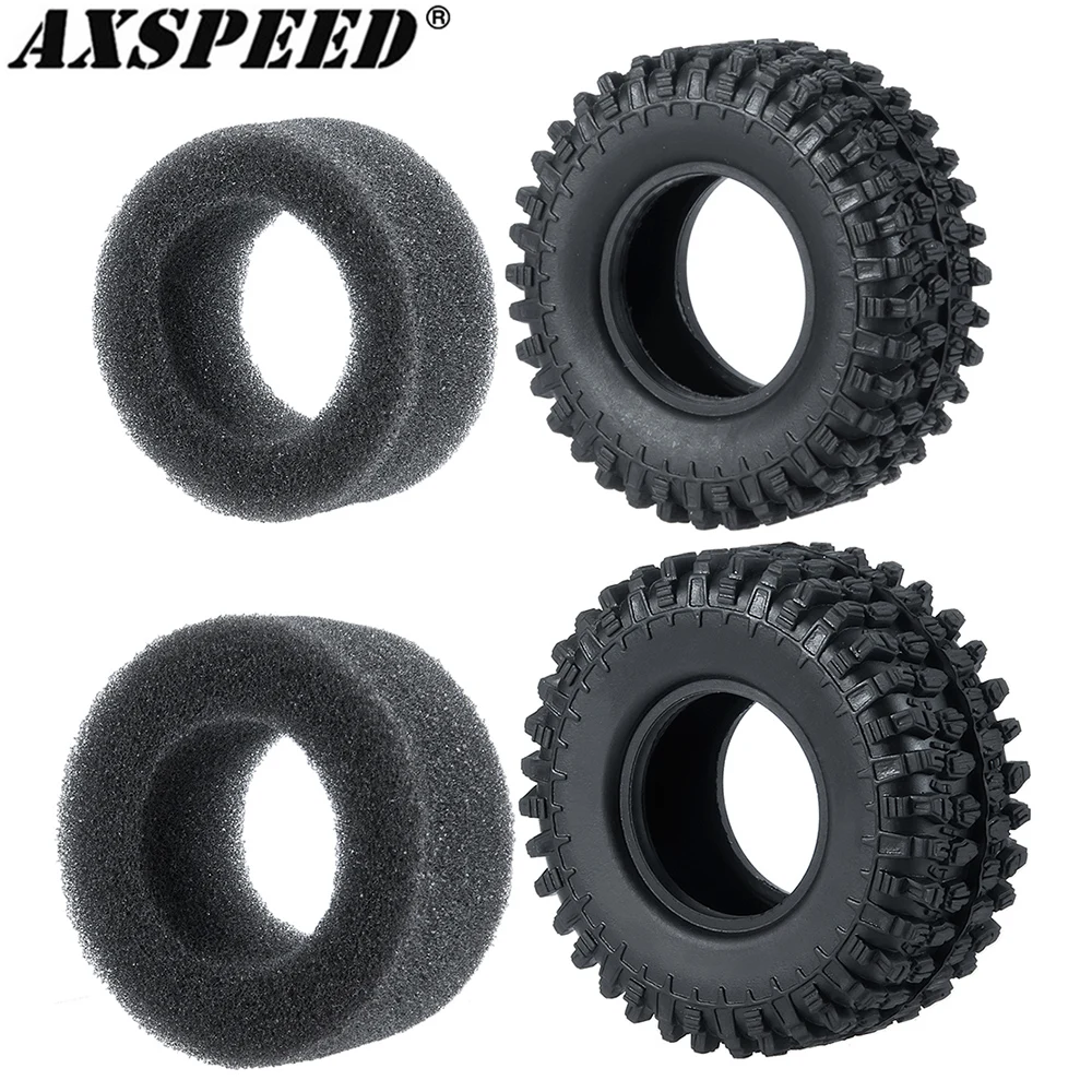 

AXSPEED 4PCS 1.0" Soft Rubber All Terrain Wheel Tires 50*20/54*23mm for 1/24 RC Crawler Car Axial SCX24 90081 Upgrade Tyres