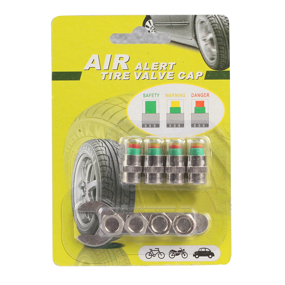 4 шт. Противоугонный клапан для контроля давления в шинах автомобиля световой