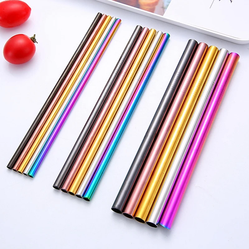 50 шт. 12 мм Питьевая соломка многоразовая фотография острые пузырьки 304