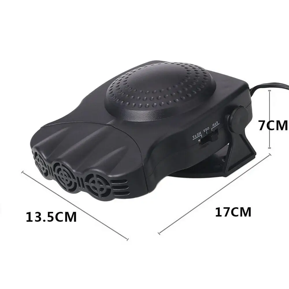 

Winter Car Heater 12V/24V Electric Heater Auto Heating Demister 3 Holes Powerful Fan Heater Car Window Mist Remover Defroster