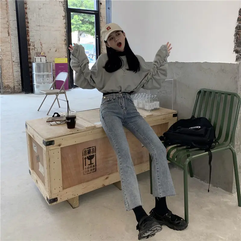 

New high waist slim micro flared pants for women in spring and summer of 2021