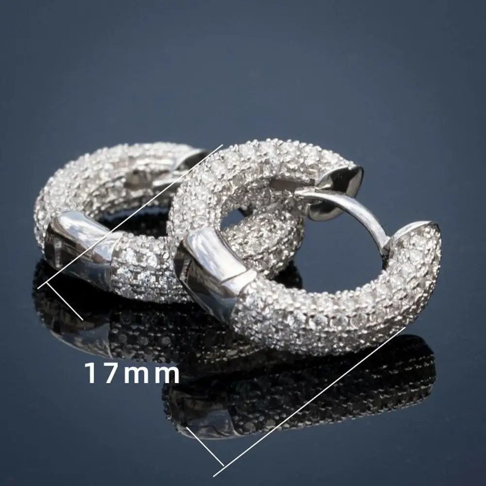 

Luxury Women Small Circle Hoop Earrings Dazzling Micro Paved CZ Stones Statement Female Accessories High Quality Fashion Jewelry