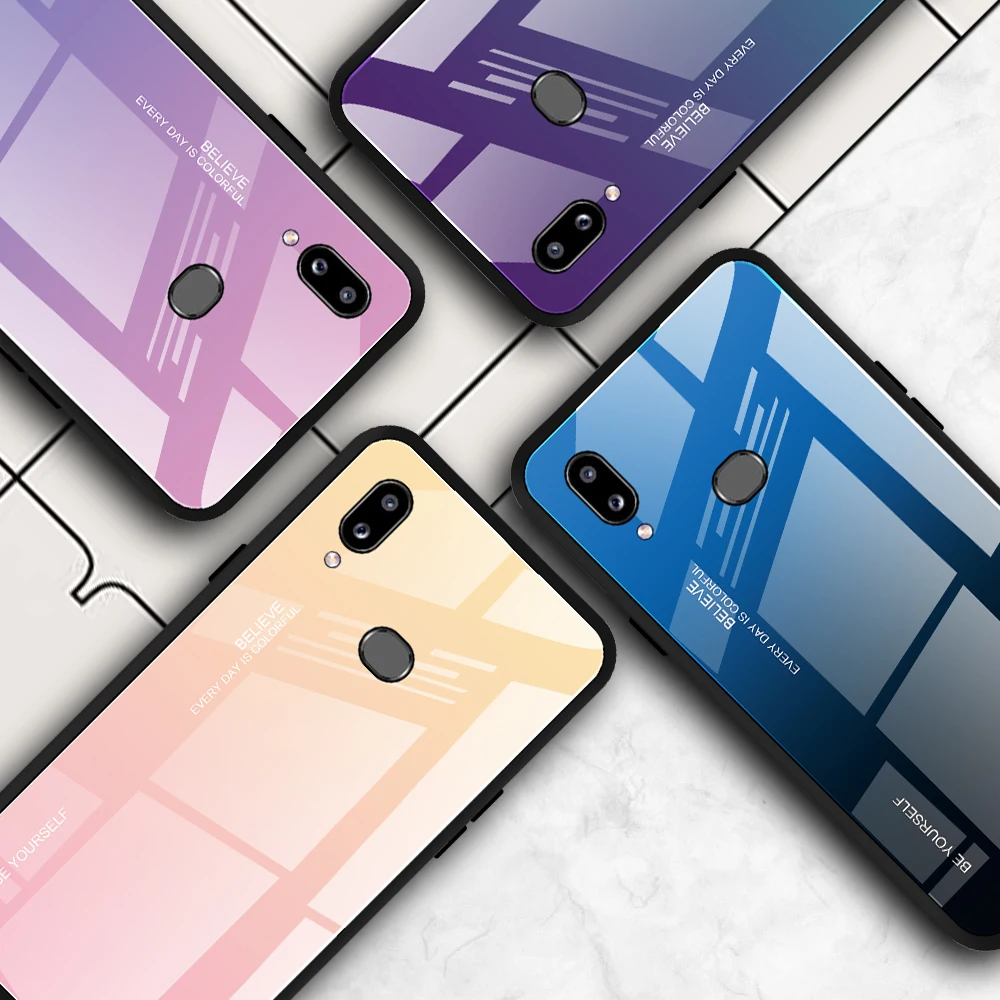 Градиентный стеклянный чехол для телефона Samsung A10S A 10 S A10 Чехол A20S A20 A30 A50 A30S S21 Ultra