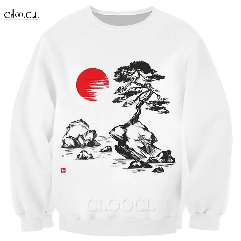 Толстовки CLOOCL Сакура Самурай 3D графика самурайская культура пуловеры