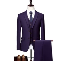 mens suit formal business 3 pieces notch lapel tuxedos groomsmen two buttonblazervestpants
