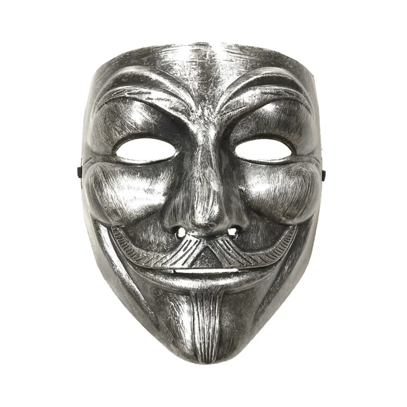 

V for Vendetta Mask Cosplay Costume Supplies Guy Fawkes Gold Mask Halloween Masquerade Bronze Horror Silver Masks Killer Mask