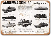 1961 amblewagon hearses and ambulances vintage car tin signs sisoso metal plaques poster pub man cave retro wall decor
