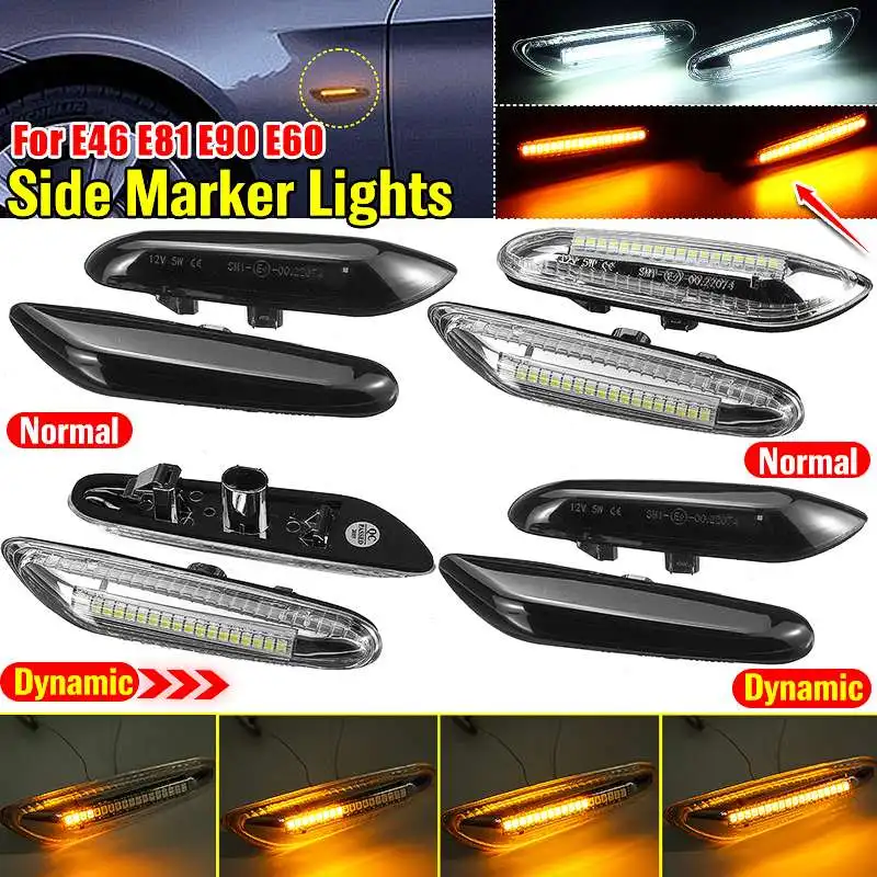 

2 dynamic flow LED turn signal lights, side marker lights flashing lights for BMW E46 E60 E61 E90 E91 E81 E82 E88 X3 X1