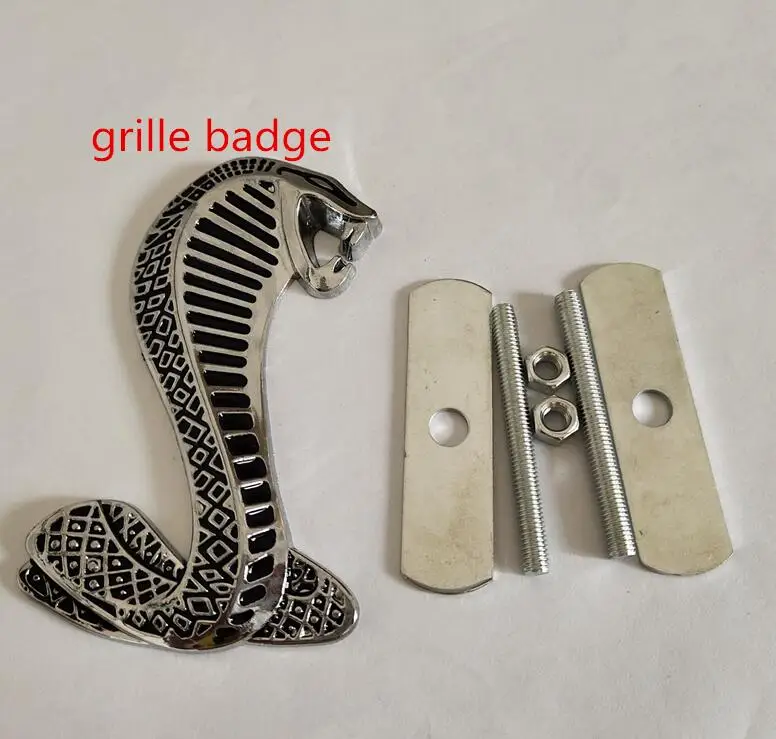 1pcs 3D Metal Mustang Snake Cobra car front grille emblem Side Fender Rear Trunk sticker grill Badge for Shelby GT | Автомобили и