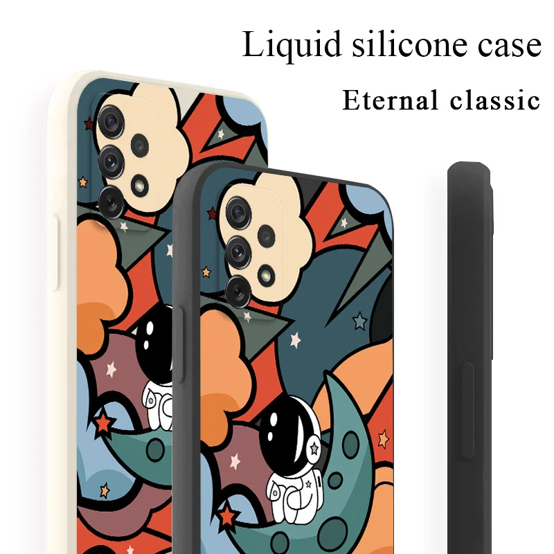 Astronaut Case For Samsung A72 A52 A42 A32 A22 A21S A02S A12 A02 A71 A51 A41 A31 S21 S20 FE S10 S9 Ultra Plus Phone Back Cover