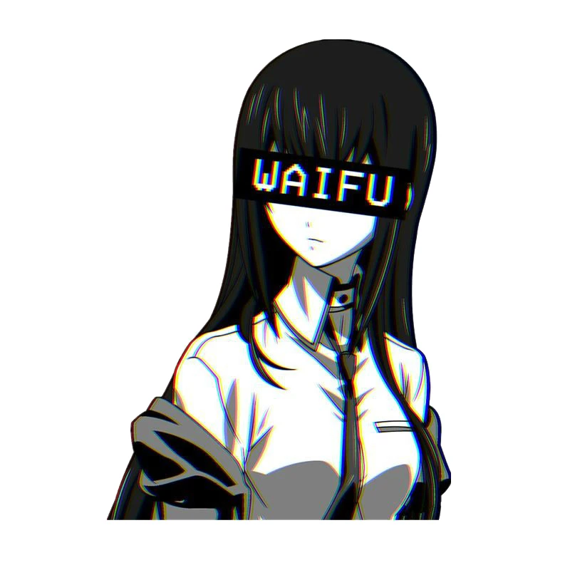 

Hot Kurisu Waifu Anime Car Sticker Windshield Bumper Motorcycle Decal High Quality Vinyl Cover Scratches Auto Decoration