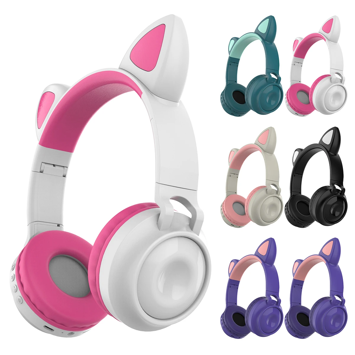 Беспроводные наушники SOONHUA с кошачьими ушками микрофоном и светильник кой 200h 20 Гц