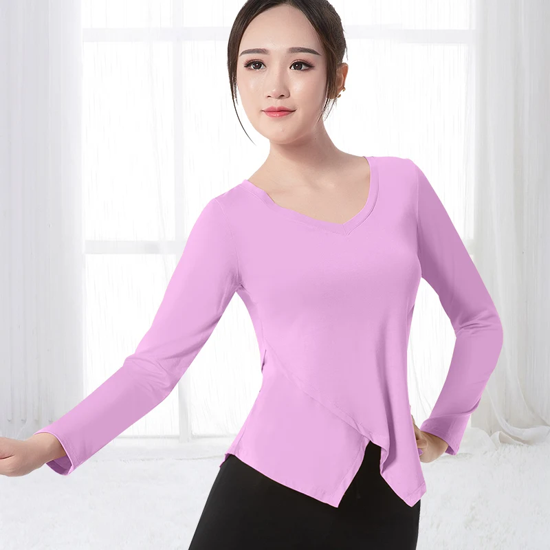 D0808 Modal Dancing Blouse Women's Long-sleeved Upper V Neck Shirt Classical Dance Set Modern Exercise Clothing | Тематическая