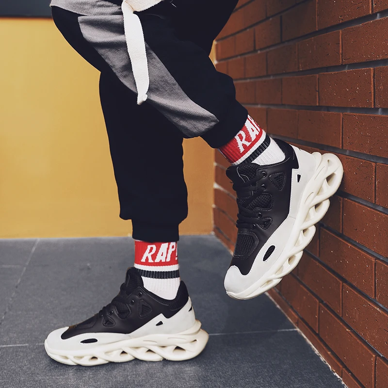 Высокие эластичные кроссовки Flyknit Ретро стиль модные брендовые розовые унисекс